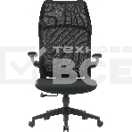 Кресло компьютерное Cactus CS-MC505-BK черный, сиденье черный, сетка/ткань, крестов. пластик, фото 1