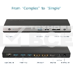 USB-концентратор Docking Station WAVLINK USB-C GEN2 4K Universal/100W PowerDelivery Include 20V/6.5A Power Adapter/4xUSB3.0/1xUSB C/2xDP 4K 60HZ/1xHDMI 4K 60HZ/1xGigabit LAN/1xAudio In/Out/1xSD/Micro SD CardReader, фото3