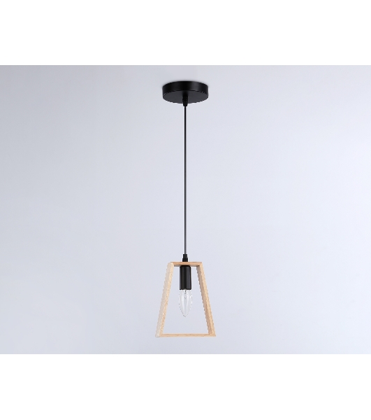 Светильник Ambrella light TR80497 BK/LW черный/светлое дерево E14 max 60W D150*1000