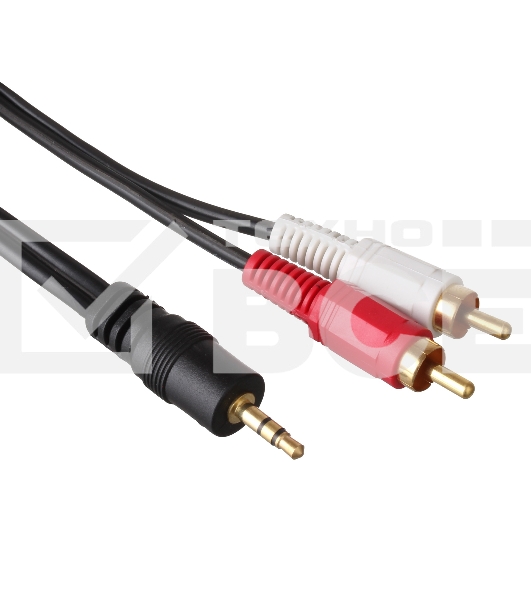 Кабель аудио (3.5mm Jack M -2xRCA M)3м Exegate, позолоченные разъемы