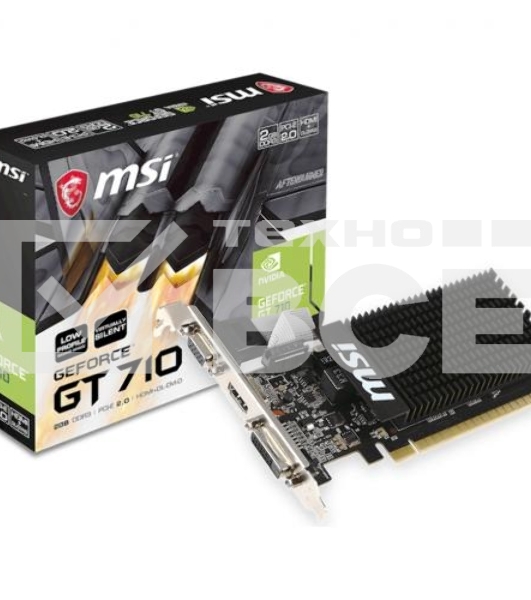Видеокарта MSI PCI-E GT 710 2GD3H LP nVidia GeForce GT 710 2048Mb 64bit DDR3 954/1600 DVIx1/HDMIx1/CRTx1/HDCP Ret low profile