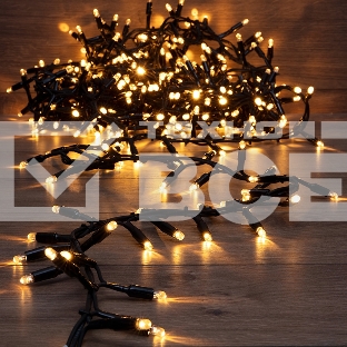 Гирлянда Neon-night 'Кластер' 10 м, 400 LED, черный каучук, IP67, соединяемая, цвет свечения теплый белый