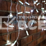 Гирлянда Айсикл (бахрома) светодиодный, 2,4 х 0,6 м, белый провод, 230 В, диоды белые, 76 LED, фото 1