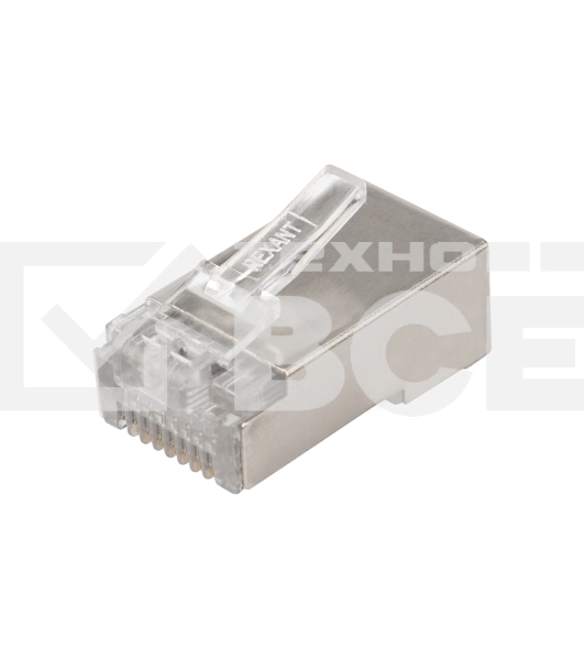 Разъем сетевой Rexant  LAN на кабель, штекер 8Р8С (Rj-45), под обжим, в экране, (10шт.)