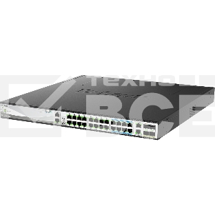 Управляемый L3 стекируемый коммутатор DMS-3130-30PS/A1A с 16 портами 100/1000/2.5GBase-T, 8 портами 5GBase-T, 2 портами 10GBase-T и 4 портами 25GBase-X SFP28 (16 портов PoE 802.3af/at, 8 портов PoE 802.3bt, PoE-бюджет 740 Вт)