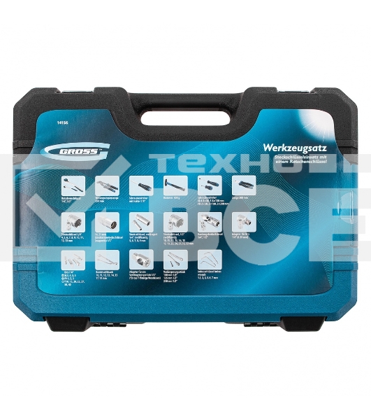 Набор инструментов Gross 76 предметов, 120 зубьев, CrV1/4, 1/2