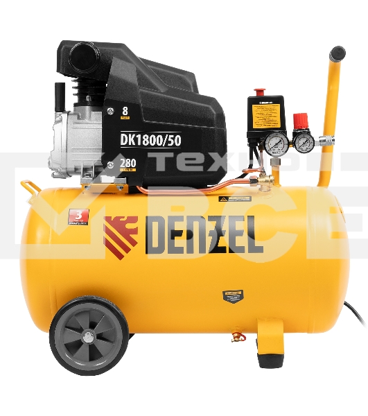 Компрессор Denzel воздушный DK1800/50,Х-PRO 1,8 кВт, 280л/мин, 50л 58068