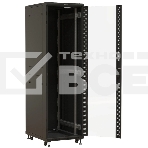 Шкаф серверный Hyperline (TTBR-4261-AS-RAL9004) напольный 42U 600x1000мм пер.дв.стекл задн.дв.спл.стал.лист 2 бок.пан. 800кг черный 910мм 2055мм IP20 сталь, фото3