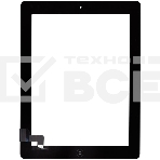 Сенсорное стекло (тачскрин) для iPad 2 (A1395, A1396, A1397), черное с кнопкой OEM, фото3