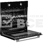 Духовой шкаф MONSHER MOE 6162 Noir, 5 режимов работы, объем духовки 58 л., утапливаемые переключатели, сенсорный таймер, 2 стекла в дверце, энергоэффективность А, цвет: черный,фурнитура серебряная, фото4