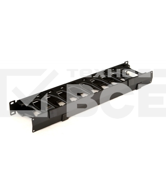 Кабельный организатор с крышкой Hyperline CMF-1U-FPL106-MCOV-RAL9005, глубина 106 мм, 19