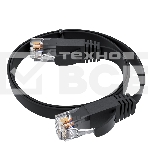 Патч-корд GCR PROF плоский прямой 3.0m, UTP медь кат.6, черный, 30 AWG, ethernet high speed 10 Гбит/с, RJ45, T568B, GCR-52870, фото3
