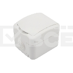 Розетка одноместная KRANZ Mini OG открытой установки с заземлением, IP54 белая, фото6