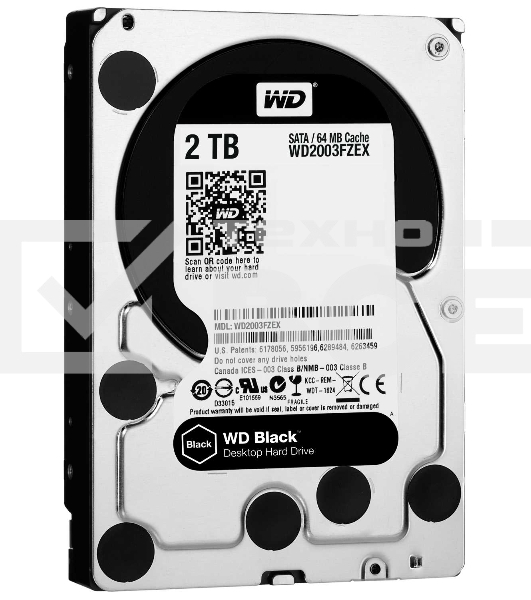 Жесткий диск Western Digital 2Tb 7200rpm Original SATA-III WD2003FZEX Black 64Mb 3.5