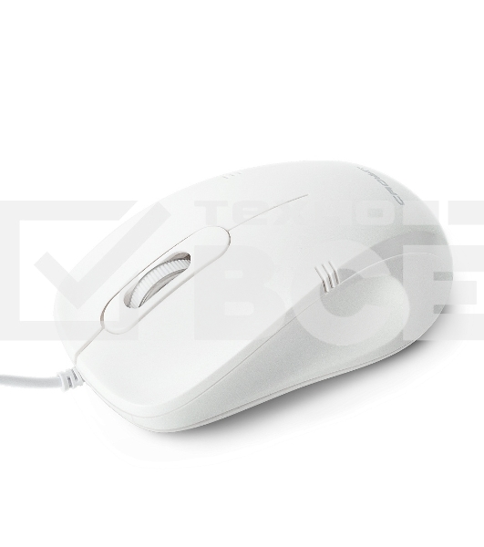 Мышь проводная Crown CMM-502 белый, 1000 dpi, USB, кнопки - 3