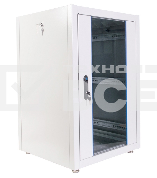 Шкаф телекоммуникационный напольный ЭКОНОМ 18U (600 × 800) дверь стекло, дверь металл