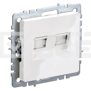 Роз. двойная IEK BRITE RJ11+RJ45 кат.5E РК/Т12-БрБ бел.
