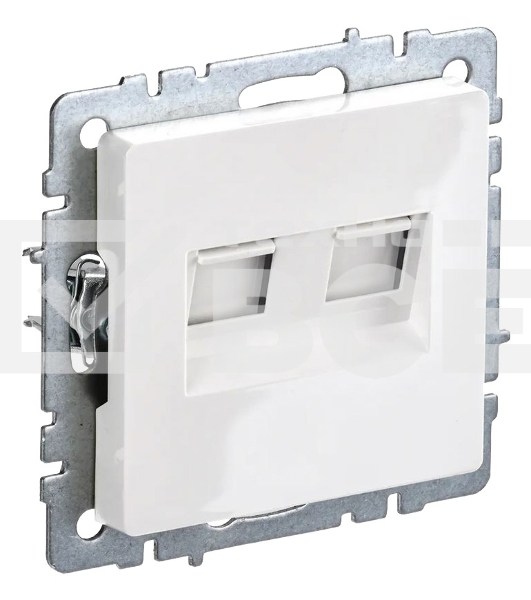 Роз. двойная IEK BRITE RJ11+RJ45 кат.5E РК/Т12-БрБ бел.