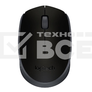 Мышь беспроводная Logitech M171 черный/серый, 1000 dpi, радиоканал, USB, кнопки - 3