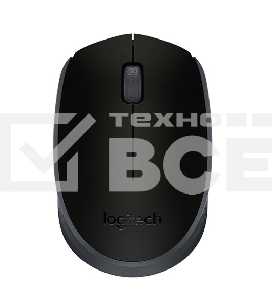 Мышь беспроводная Logitech M171 черный/серый, 1000 dpi, радиоканал, USB, кнопки - 3