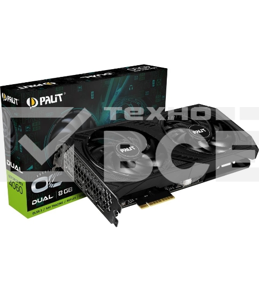 Видеокарта Palit PA-RTX4060 DUAL OC 8GB 8192Mb 128 GDDR6 1830/17000 HDMIx1 DPx3 HDCP Ret