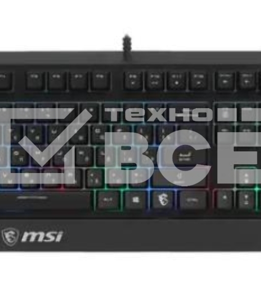 Клавиатура MSI VIGOR GK20 RU черный USB Multimedia for gamer LED (подставка для запястий)