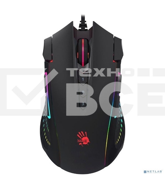 Мышь проводная A4Tech Bloody J90s черный, 8000 dpi, USB, кнопки - 12