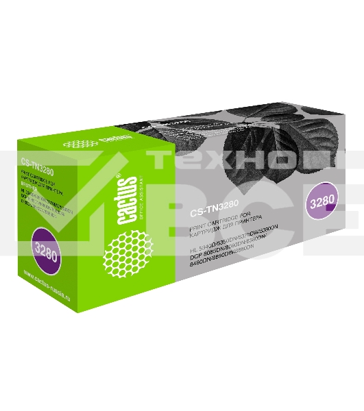 Картридж лазерный Cactus CS-TN3280 черный (8000 стр.) для Brother DCP-8085/8085DN/HL-5340/5340D/5350/5350DN/5370/5370DW/MFC-8880/8880DN