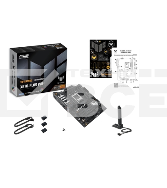 Материнская плата ASUS TUF GAMING X870-PLUS WIFI, AM5, AMD X870, 4xDDR5, 2xSATA, 4xM.2, 1xPCIe 5.0 x16, 1xPCIe 4.0 x4, 1xHDMI, 1xUSB-C 3.2 Gen 2, 1xUSB-C 3.2 Gen 2x2, 2xUSB-C 4.0, 1x 2.5Gb LAN, 1xUSB-A 2.0, 3xUSB-A 3.2 Gen 2, 4xUSB-A 3.2 Gen 1, 5x3.5 мм, 