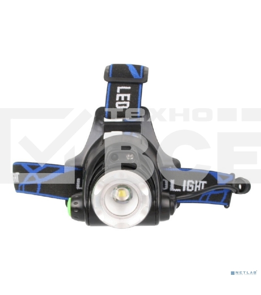 Фонарь Ultraflash налобный с аккумулятором E1336 3,7В, черный, 1LED, 4 Ватт, фокус, 2 ак 4 реж, сенсор, бокс