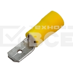 Клемма плоская REXANT изолированная РПи-п 6.0-(6.3)/РпИп 5-6-0,8 штекер 6.3 мм 4-6 мм² желтая (10шт./уп.), фото2
