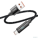 Кабель USB2.0 Hoco АM/Type-C, 5А, U125, с дисплеем, 1.2м, черный, коробка, фото5