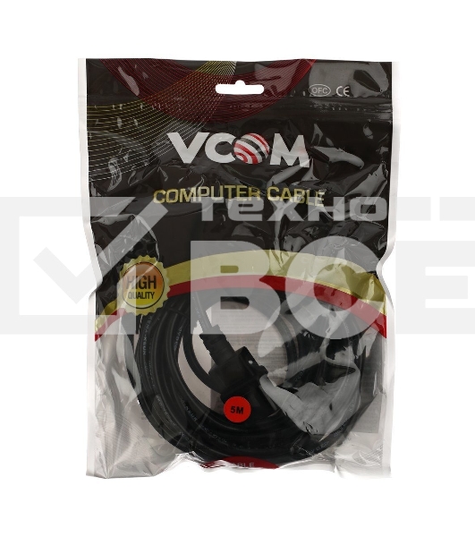 Кабель монитор - компьютер 220V (UPS -> устройство) <VDE> 3G*0.75mm VCOM (CE001-CU)5м 