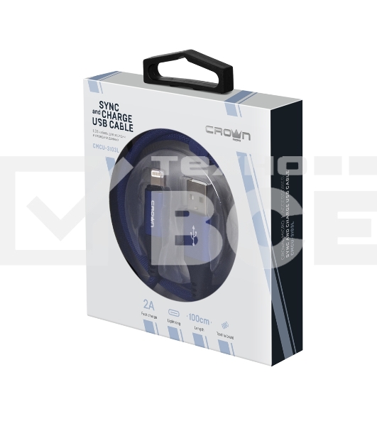 Кабель Crown USB - Lightning CMCU-3103L blue