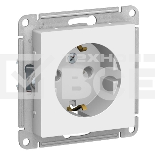 Механизм розетки 1-м СП ATLAS DESIGN с заземл. 16А бел. SchE ATN000143