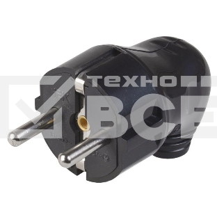 Вилка Iek EVP11-16-01-K02 ВПу11-02-Ст разборная угловая с з/к 16А черная