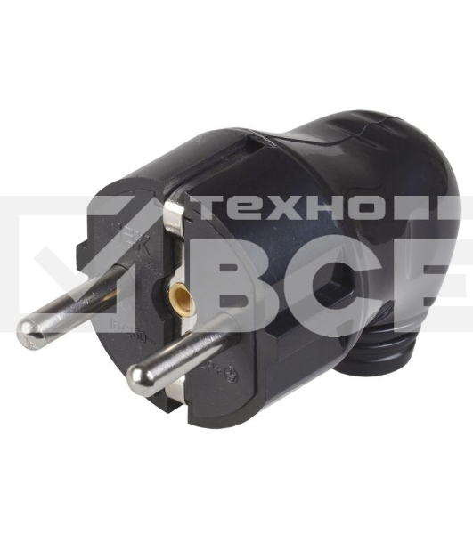 Вилка Iek EVP11-16-01-K02 ВПу11-02-Ст разборная угловая с з/к 16А черная