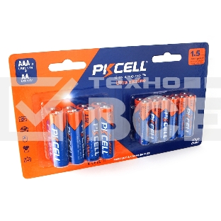 Щелочной/алкалиновый элемент питания PKCELL LR03(12)+LR6(8) тип - AAА 12 шт + АА 8 шт в блистере