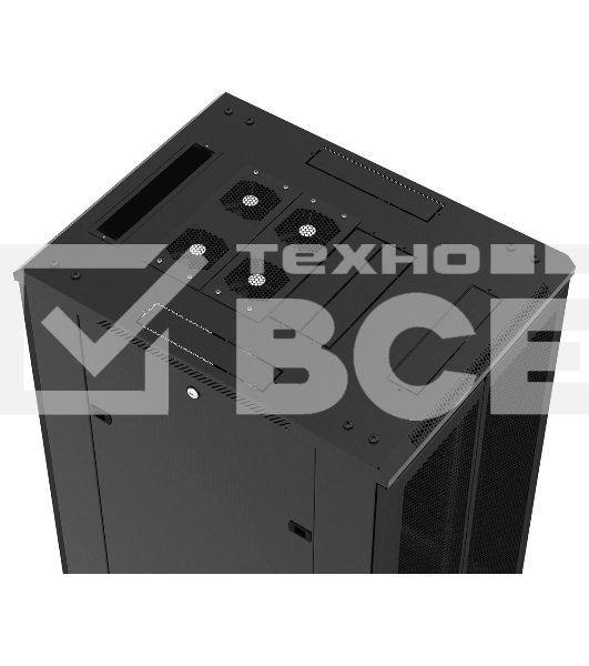 Шкаф напольный Hyperline TTB-4268-AS-RAL9004 19-дюймовый, 42U, 2055x 600х 800 мм (ВхШхГ), передняя стеклянная дверь со стальными перфорированными боковинами, задняя дверь сплошная, ручка с замком