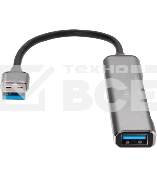 Переходник USB 3.0 -->USB3.0+3 USB2.0, Aluminum Shell, 0.2м Telecom <TA308U>