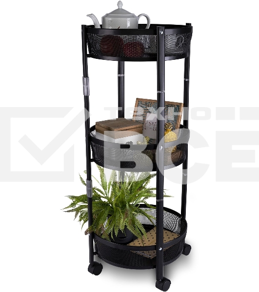 Этажерка Domfy DHC-FC30862 34.2x34.2x83.6 см, d=34.2 см черный