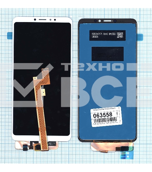Дисплей для Xiaomi Mi Max 3 в сборе с тачскрином белый