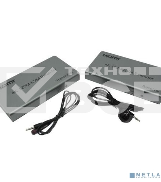 KVM удлинитель Orient VE051, HDMI+USB+Audio удлинитель до 120 м по витой паре Cat5e/6, HDMI 1.4, 4K@30Hz/1080p@60Hz, HDCP, передача ИК сигнала управления, пит. от вн.БП 5В/1А, метал.корп.(31068)