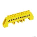 Шина IEK YNN10-812-10DP-K05 PE 'земля' в комб DIN-изол'Стойка' ШНИ-8х12-10-КС-Ж IEK, фото 1