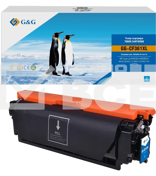 Картридж лазерный G&G GG-CF361XL голубой (18000стр.) для HP CLJ M552dn/M553N/M553DN/M553X/M577C/M577Z/M577F/M577DN