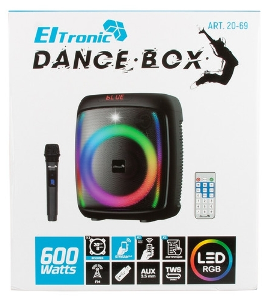 Колонка Eltronic 10' (20-14 DANCE BOX 300) динамик 2шт/10' с TWS 80 Вт черный