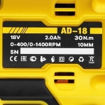 Дрель-шуруповерт Edon AD-18М, 18 В, 2 Ач, 30 Нм, щеточный, фото3