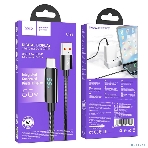 Кабель USB2.0 Hoco АM/Type-C, 5А, U125, с дисплеем, 1.2м, черный, коробка, фото4