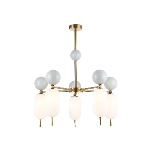 Светильник Ambrella light LH53104/5 BS/GR/FR латунь/серый/белый матовый G9*5 max 28W D650*750