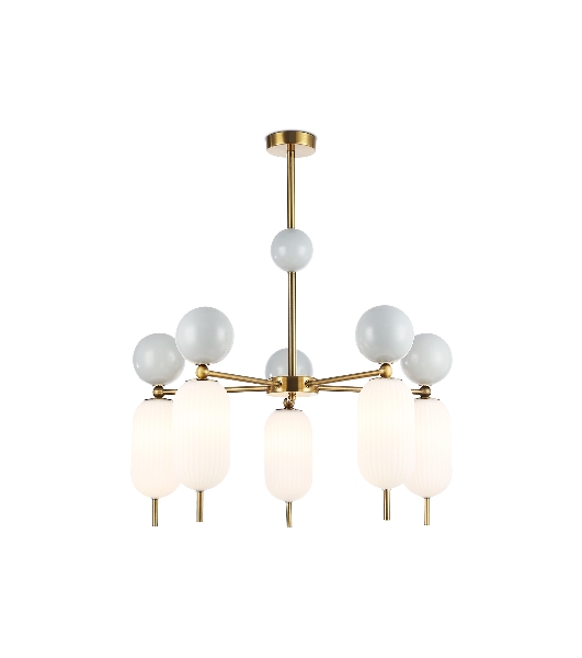 Светильник Ambrella light LH53104/5 BS/GR/FR латунь/серый/белый матовый G9*5 max 28W D650*750
